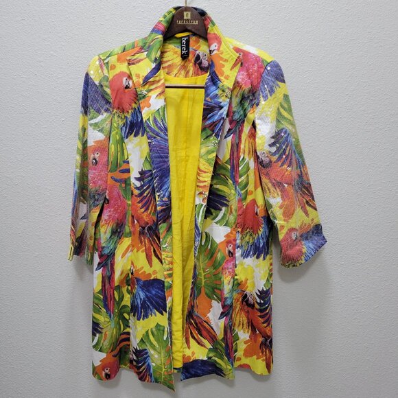 Sequin Parrot Print Berek Blazer Size Small - Picture 1 of 13